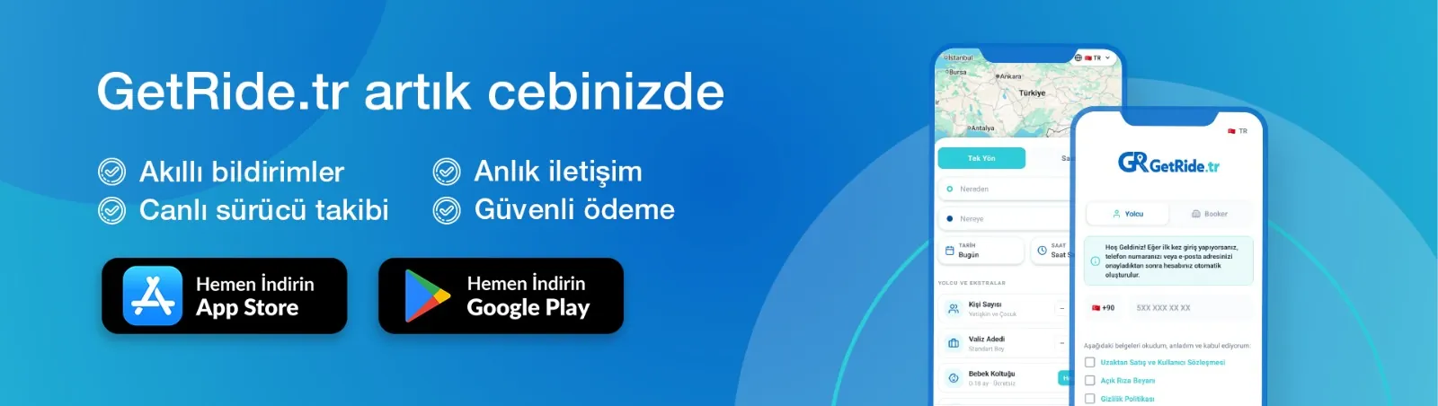 GetRide.tr mobil uygulaması