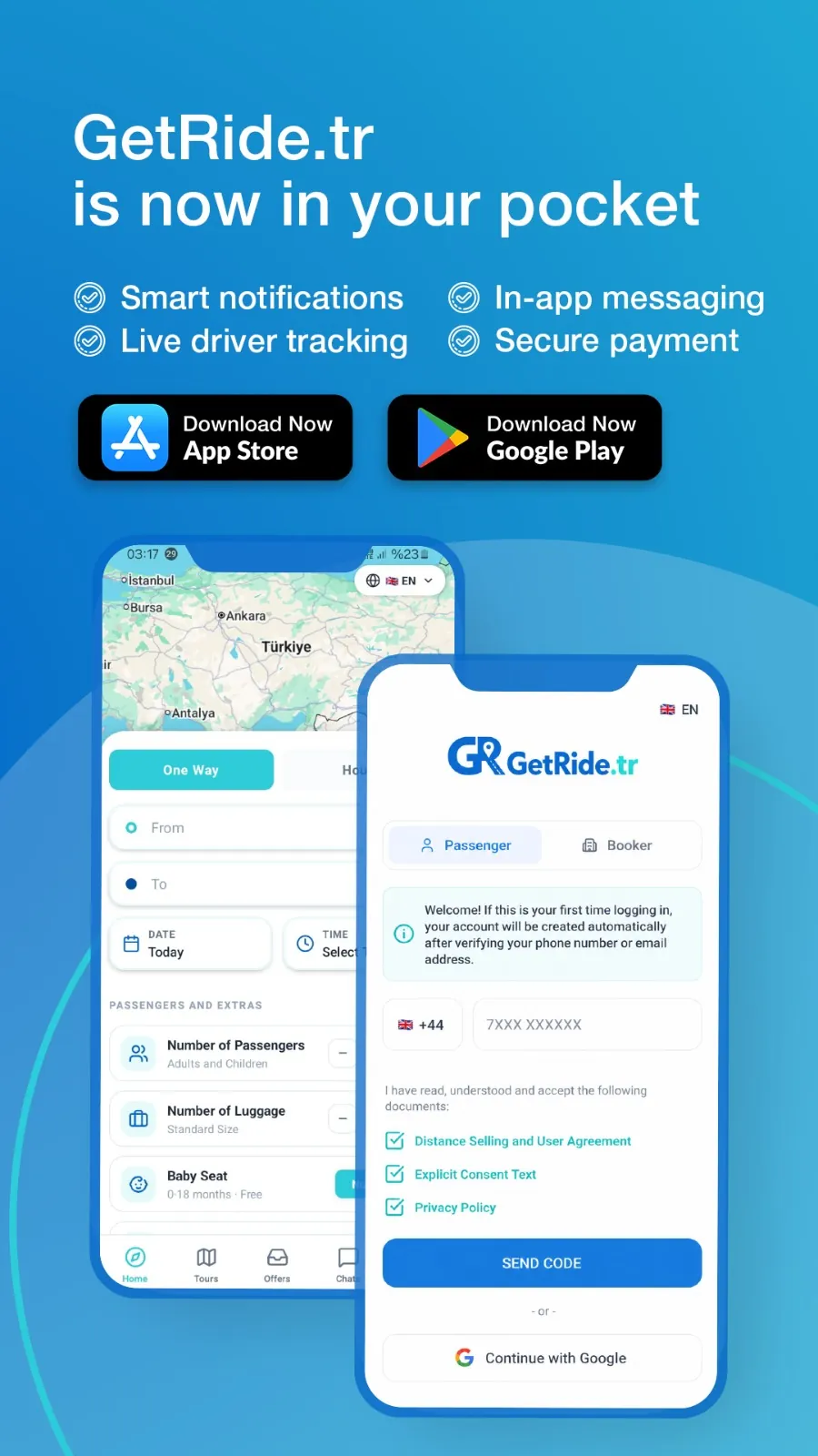 GetRide.tr mobil uygulaması